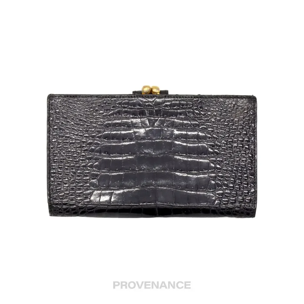 🔴 Gucci Long Wallet - Black Crocodile - Picture 4 of 12